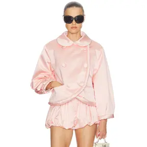 Helsa Sateen Puff Jacket in Shell Pink