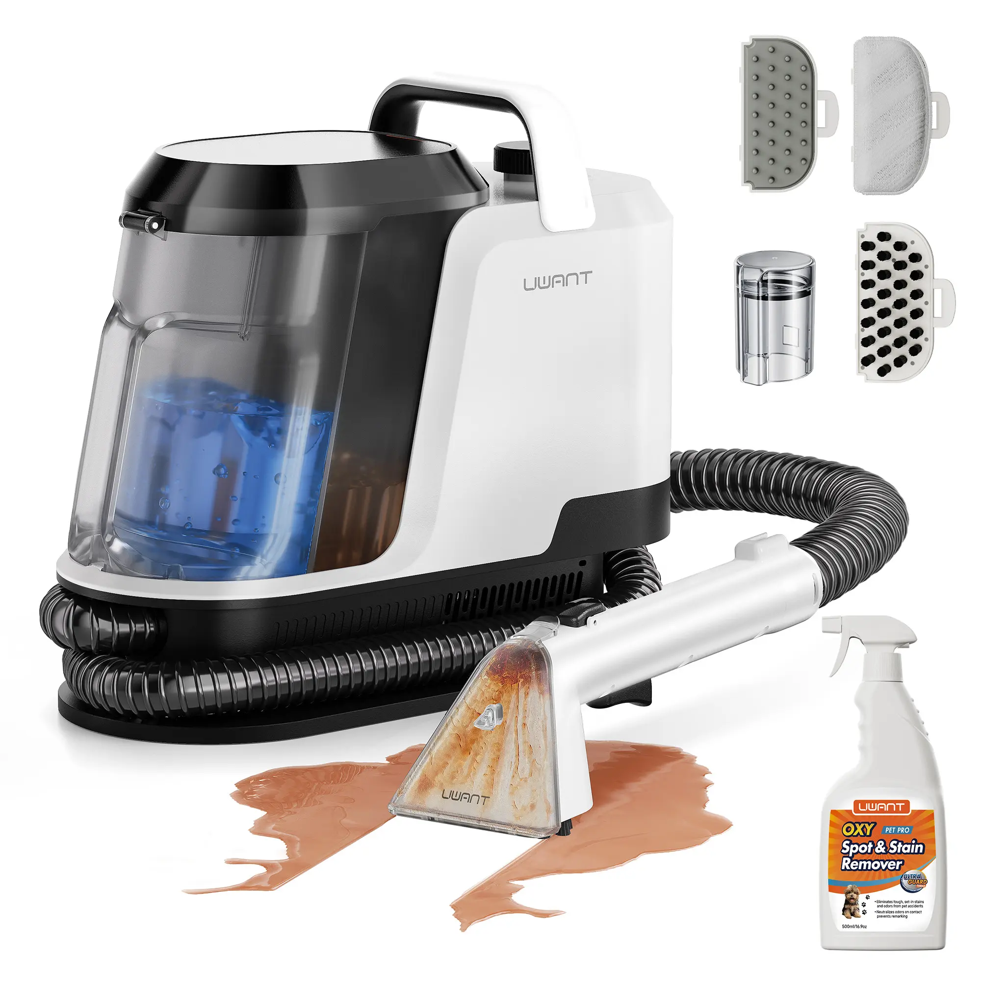 UWANT Portable Carpet Cleaner Machine ZY, Deep Cleaning & Water Extraction Upholstery Cleaner for Home & Car, Lightweight Handheld Vacuum;summervibes