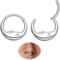 2pcs_16G 8mm Moon Face_Silver