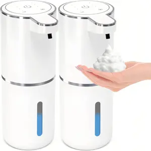 2Pack Soap Dispenser Touchless Foaming , Automatic Hands-Free for Bathroom & Kitchen - USB Rechargeable, Wall Mountable, 4 Adjustable Foam, Leak Proof