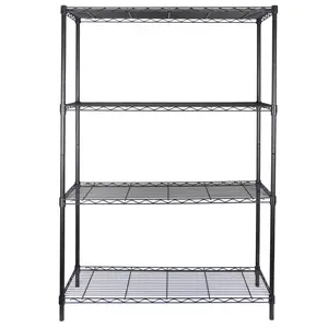 Segawe Storage Shelving Unit Garage Storage Tower 4 Tiers Iron 54" H 350lbs, Black