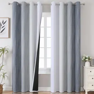 2-Pack Gray Ombre Blackout Curtains – Thermal Insulated 52x84 Panels for Bedroom
