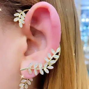 Leaf ear cuffs Female Elegant girly accessories