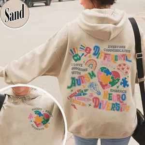Autism Awareness Hoodie, Everyone Communicates Differently Autism Hoodie
