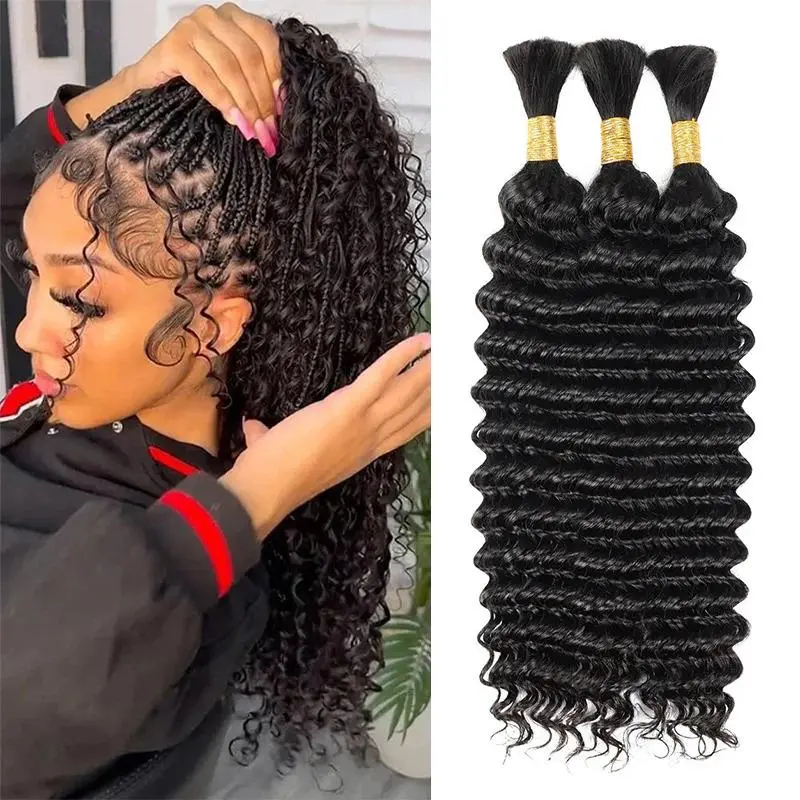 ISEE HAIR 1Pc 50g Human Hair Bulk Deep Curly & Afro Curly for Braiding and Dreadlocks Natural Black Highlight Brown Protective Style Outdoorfun #TikTokShopSpringGlowUp, Hair Weave Extensions