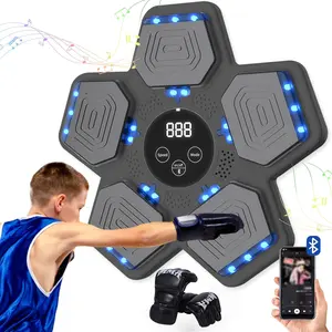 Music Boxing Machine, New Wall Mounted Smart Bluetooth Music Boxing Parent-Child Games for Kids, Adult, Electronic Focus Agility Training Equipment with Glove, Exercise Equipment