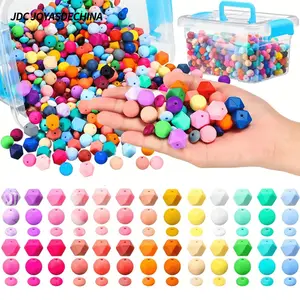 400pcs Silicone Beads for Beaded Pens & Keychains – 12mm/14mm/15mm Colorful Mixed Loose Beads for DIY Jewelry Making, Bracelets, Necklaces & Craft Accessories