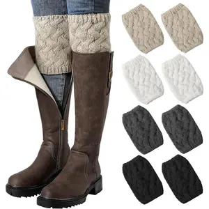 Boot Socks for Women Winter Warm Cuffs Knitted Short Leg Warmers Boot Topper Socks in Multiple Colors for Cozy Layering