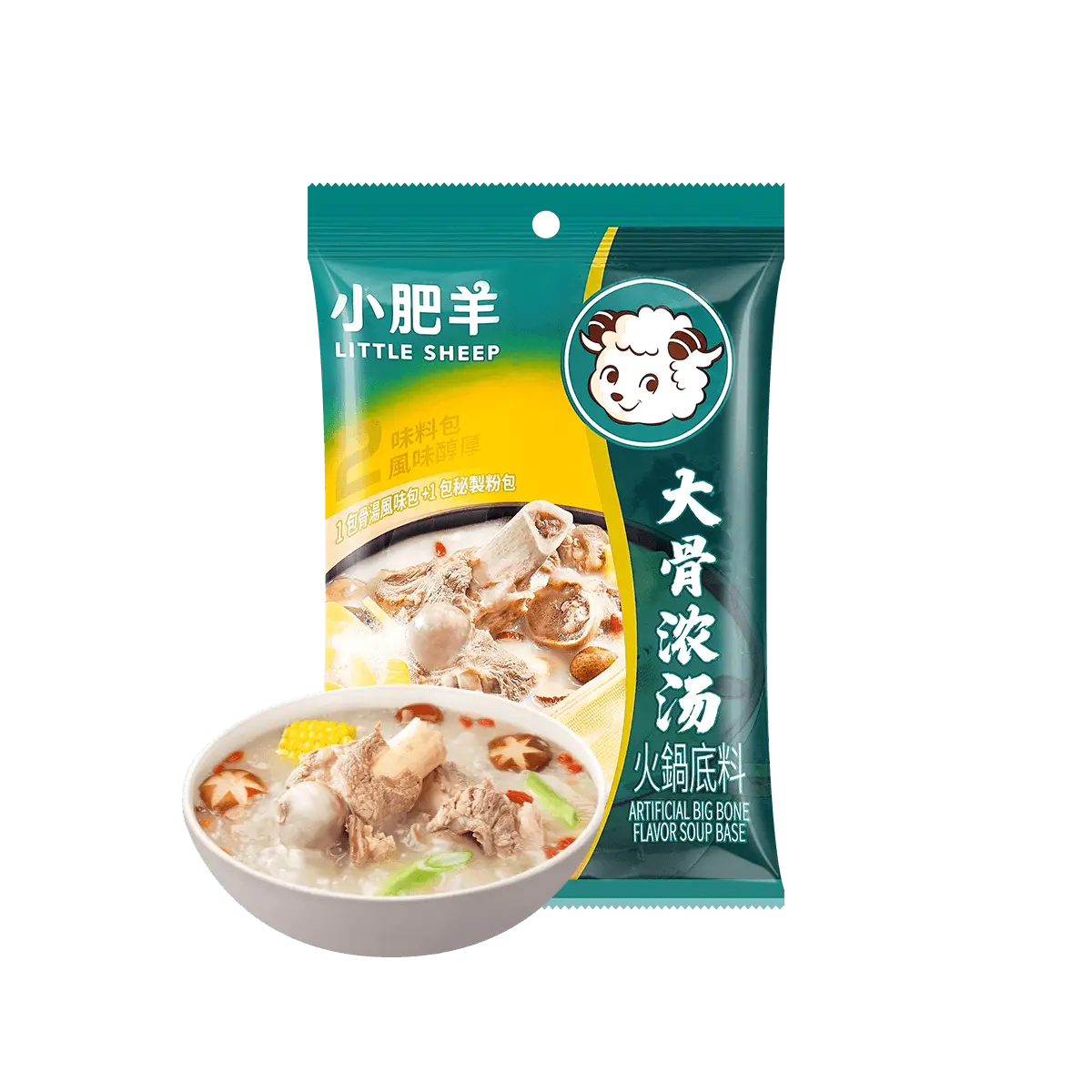 LITTLE SHEEP Big Bone Broth Hot Pot Soup Base 150g - Authentic Mongolian Flavor, Rich & Savory