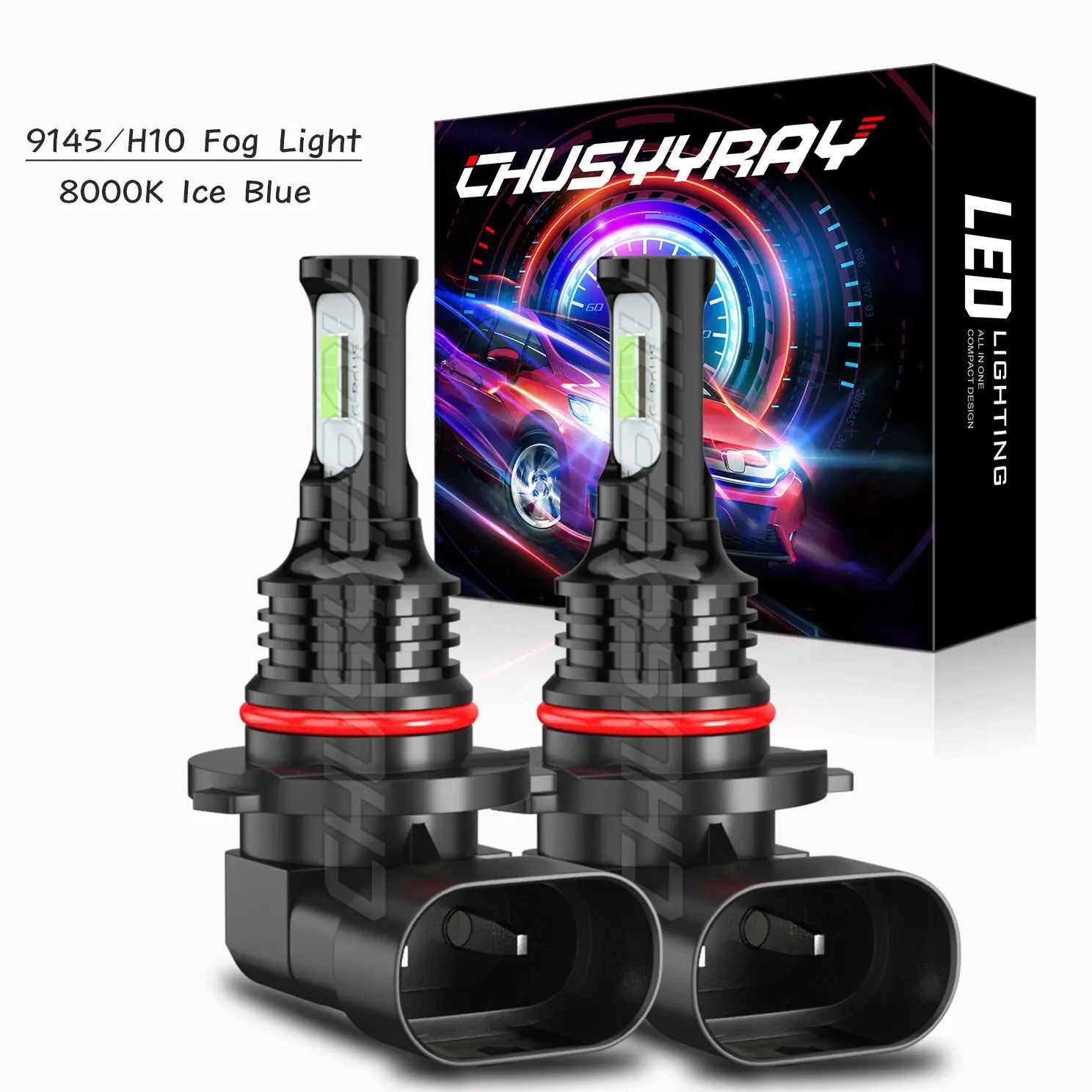 Ice Blue 9012 LED Headlight 8000K High/Low Beam Bulbs for 2015 DODGE Charger