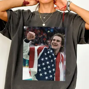 Comfort Colors Jack Hughes Hockey USA Team Vintage Bootleg 90s Shirt