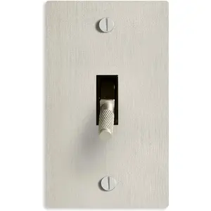 Select Lighting Satin Nickel Plated Toggle Switch, 15A 120V AC Wall Mount, 3-Way Compatible Vintage Style Single Pole with Faceplate & Switch Module