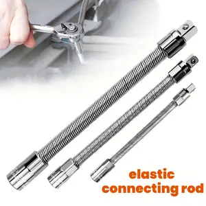 3-Pcs Flexible Socket Extension Bar Set 1/2" 3/8" 1/4" Shaft Drive 10" 8" 6"-Spring-Loaded Detent Balls to Prevent Slipping, fathersdaygift fathersdaygift-YY0