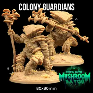 Colony Guardians Myconid Fungus Mushroom Bayou | The Dragon Trappers Lodge | 32mm Scale | Miniature TTRPG Mini DnD Dungeons Dragons Wargame