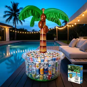 Inflatable Coconut Tree Ice Bucket Cooler, Summer Drink Holder, Party Camping Wine Barrel, Ideal for Gatherings and Outdoors