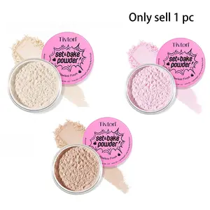 Tivlon SET & BAKE POWDER, Professional setting powder, Flawless Powder, with a light and matte finish, oil-control effect, suitable for all skin types, providing long-lasting makeup foundation and finish.