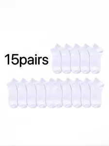 15/20 Pairs Women/men Ankle Socks, Soft Comfortable Casual Footwear, Ideal for Daily Wear, Sports, Travel, Home Use