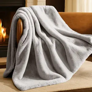 Bare Home Faux Fur Blanket - Luxurious, Cozy Warm Throw Blanket