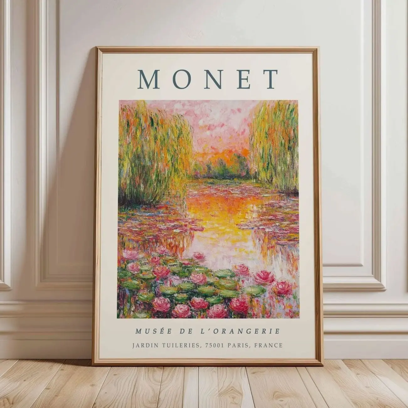 Claude Monet Water Lilies Poster, Vintage Floral Botanical Art Print Decor A