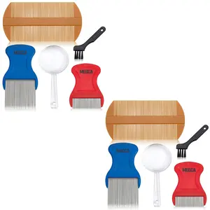 Premium Lice Kit - Nit Removal Fine Tooth Comb and Magnifier- Louse and Nit Combs for All Hair