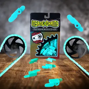 Insane Chains Teal Chain Caps for All Ages - Tool-Free Installation Vibrant Color Grease-Free Universal Fit Single-Speed Bike Chain Caps