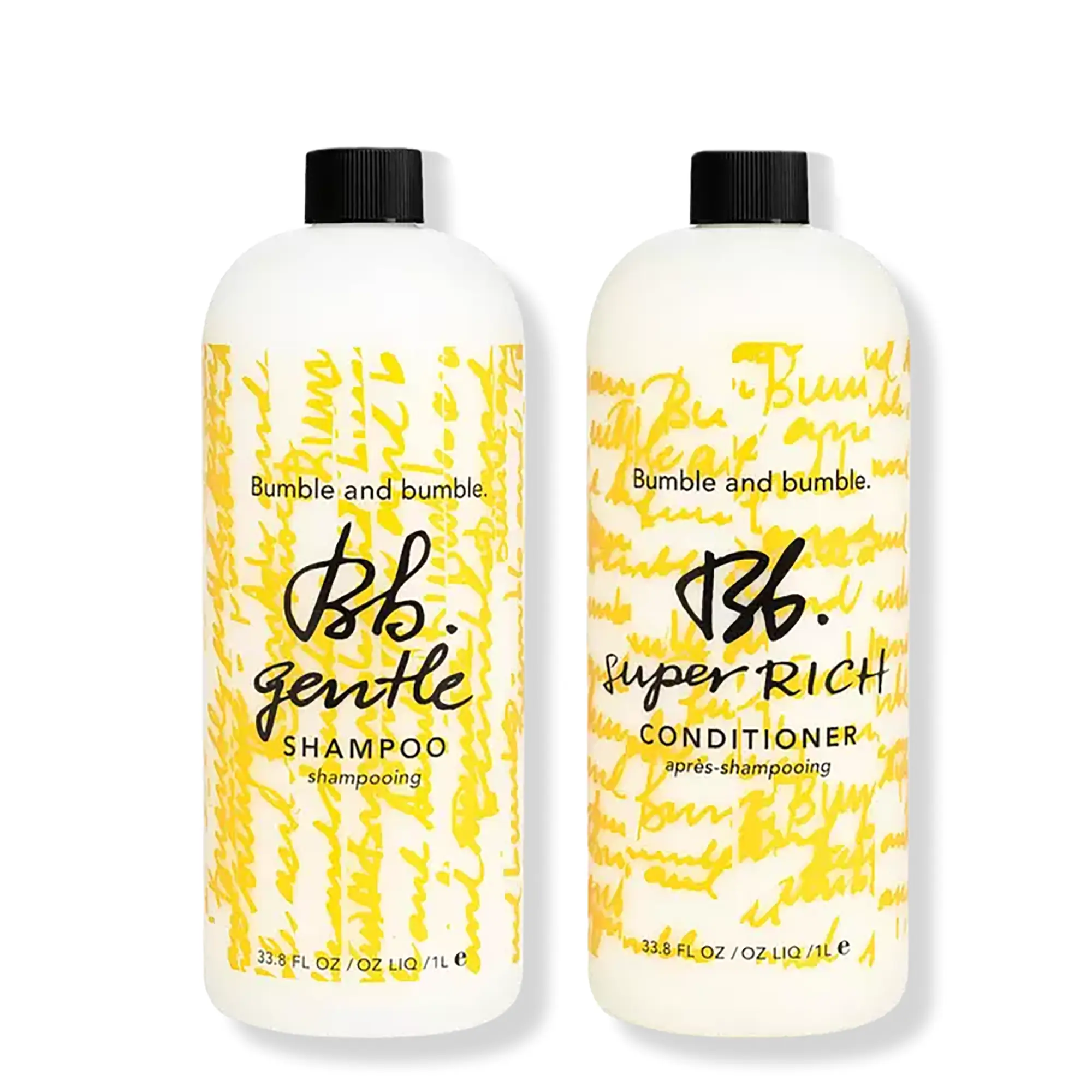 Bumble and bumble Haircare 33 oz Duo - Gentle Cleanser Shampoo, Super Rich Hydrating Avocado Moisturizer Conditioner for Daily Dry Curly Hair (Value $187)