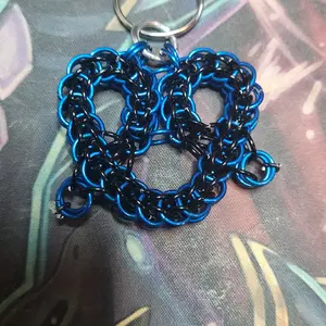 Unisex Handmade Adonized Aluminum Chainmail Pretzel Keychain