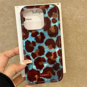Simple Fashion Leopard Print Soft Case for iPhone 16 15 Pro Max 14 13 12 Pro Max 11 INS Korean Shockproof Protective Cover