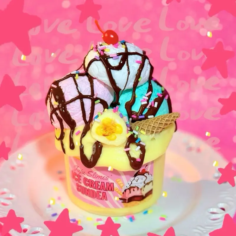 Ice Cream Sundae Slime Jar, Stress Relief Classic Novelty Toy, Slime for Kids
