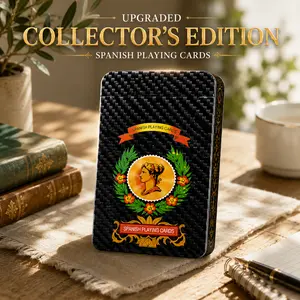 Spanish Cards – Durable Plastic Waterproof Single Deck for Briscas Puerto Rican & Mexican Games Ideal for Family Parties