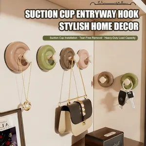 3 Pack 3 Color No-Drill Reusable Hooks for Bathroom & Kitchen Organizer Coffee Green Pink