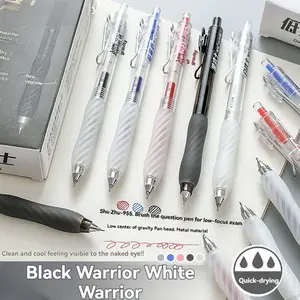 12pc Low Center of Gravity Click Pens Silicone Protective Sleeve Dual Pearl Cs Quick Dry Writing Pen Student Signature Pen Press Gel Pen Smooth Writing Pens