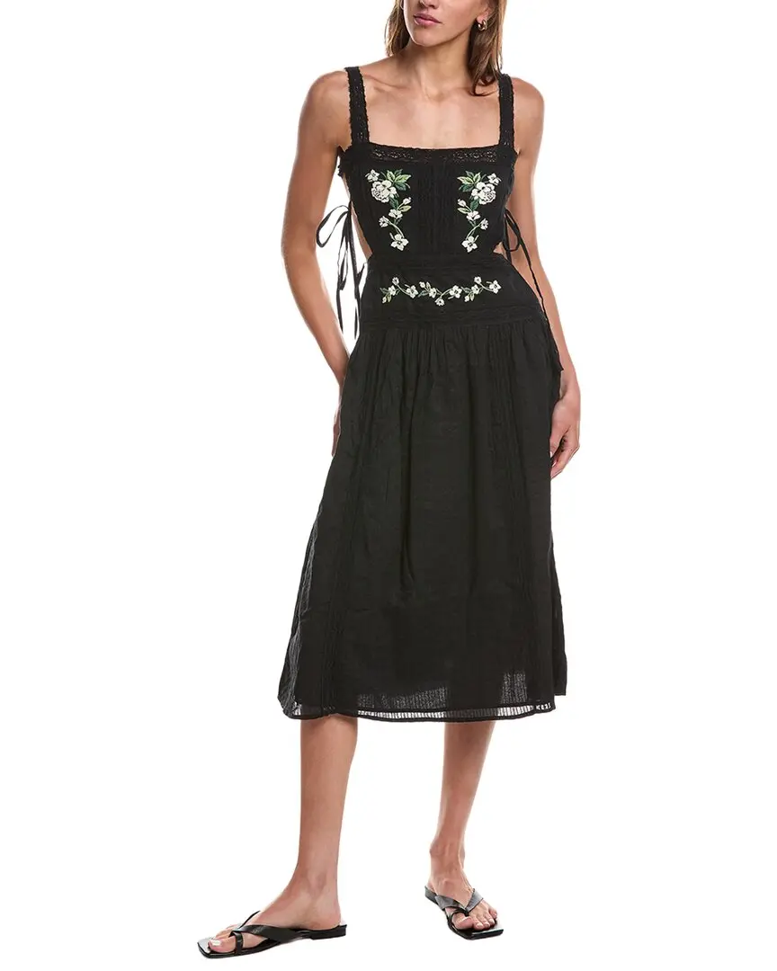 For Love & Lemons Jolene Embroidered Midi Dress
