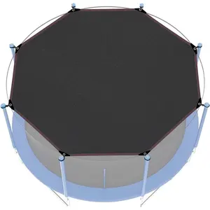 Trampoline Shade Cover, Diameter 305 cm for 10FT 8 Poles, UV-Resistant, Waterproof, Multifunctional Trampoline Cover Tent Tool for Picnics, Backyards(10FT 8 Poles)