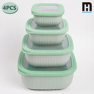 4 PCS Multi-Size Airtight Food Storage Container Set (4 Containers + 4 Lids) – Leak-Proof Kitchen Organizers for Fruits, Veggies & More, Essential Home Storage Solution