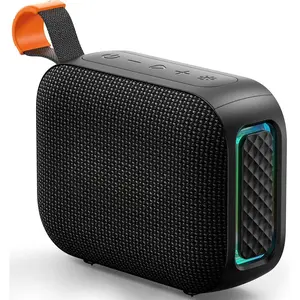 Portable  Speaker  : IPX5  Sound Up to 24H Playtime, TWS Pairing,  Speakers with Lights, Travel Beach Essentials Birthday Gifts for Men Women Boys Girls-Black