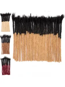 Human Hair Loc Extensions 0.6cm Thickness 6-16 Inch 10-60 Strands Handmade and 100% Real Human Hair Dreadlock Extensions for Man Women Kids Can Be Dyed Bleached Curled and Twisted
