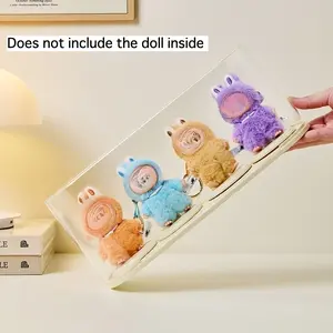 A Large Transparent Display Box with a Stackable Design for Extra Space And Moisture Resistance, Includes a Stand And Adhesive Strips, Perfect for Showcasing Collectible Figures And Organizing Desktop Blind Box Items