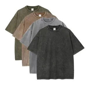 4 Pack Oversized Tshirts for Men Gym Vintage Heavyweight T Shirts Cotton Workout Acid Wash Baggy Tees