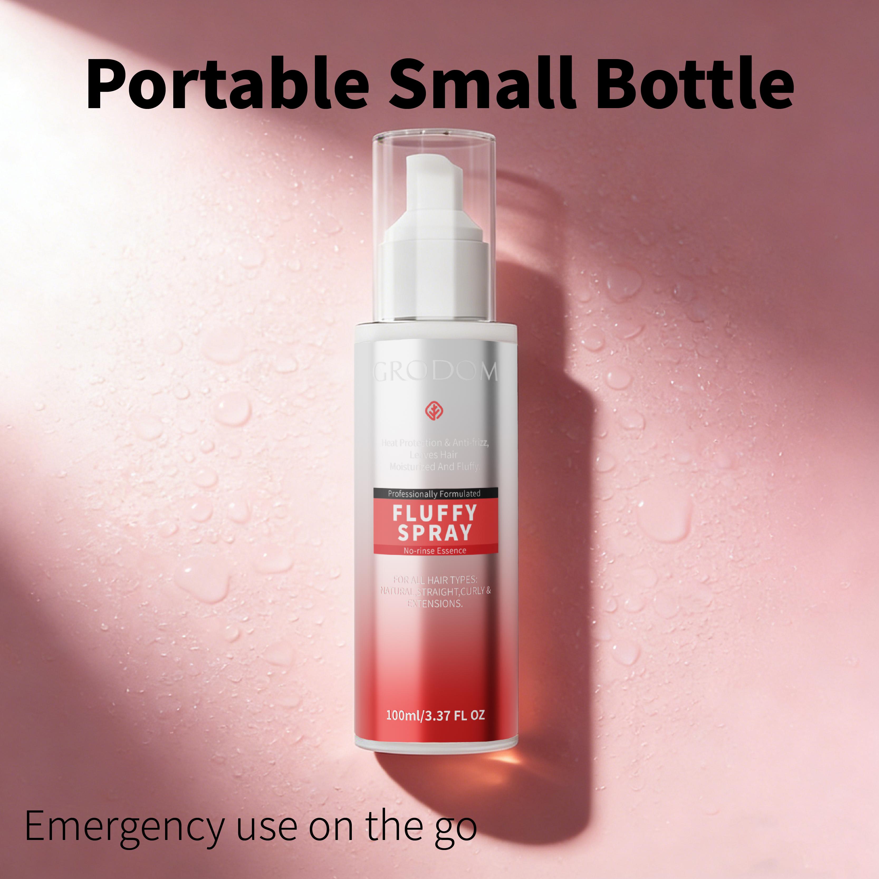 GRODOM No-Wash Day Fluffy Spray 100ml Coconut Oil Infused Haircare Gel for Effortless Volume Heat Protection up to 230°C Clump Proof Blowout Volumizing Lengthening Curl Mousse