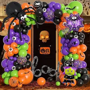 146 Pcs Halloween Balloon Garland Arch Kit with Pumpkin Balloons Party Birthday Halloween Party Decorations.