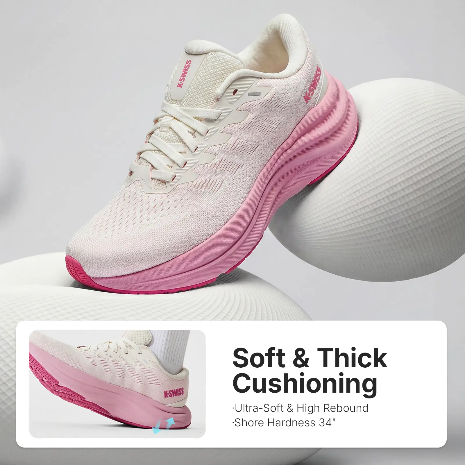 K-Swiss Women's Shadx Running Shoes | Lightweight Soft Cushion Sneakers, Comfy for Walking Gym Daily Workout
