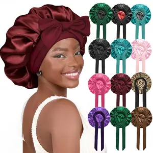 Double-Layer Satin Bonnet, Soft and Breathable Hair Care Bonnet, Adjustable Night Sleeping Cap, Heatless Styling Tool for Women, Sleep Bonnets