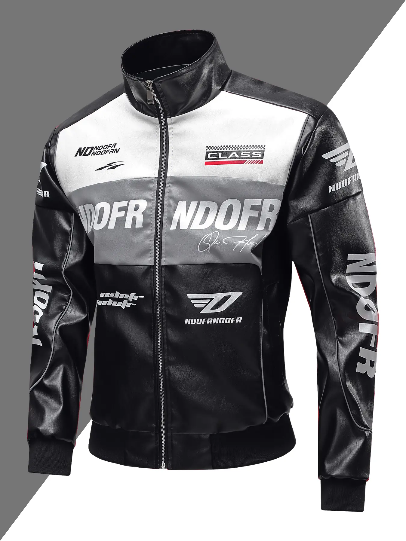 Men's PU Leather Jacket, Long Sleeve, Stand Collar Design, Glossy Finish, Windproof & Durable, Casual Style, Relaxed Fit, Perfect for Motorcycle, Streetwear & Outdoor, Athletic Activewear