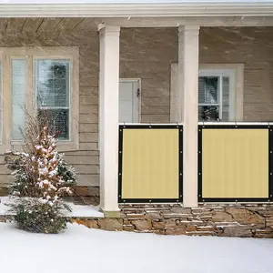 Privacy Screen 6' x 50' Fence Commercial Shade Cover with Brass Grommets Heavy Duty Perfect for Outdoor Back Yard, Beige
