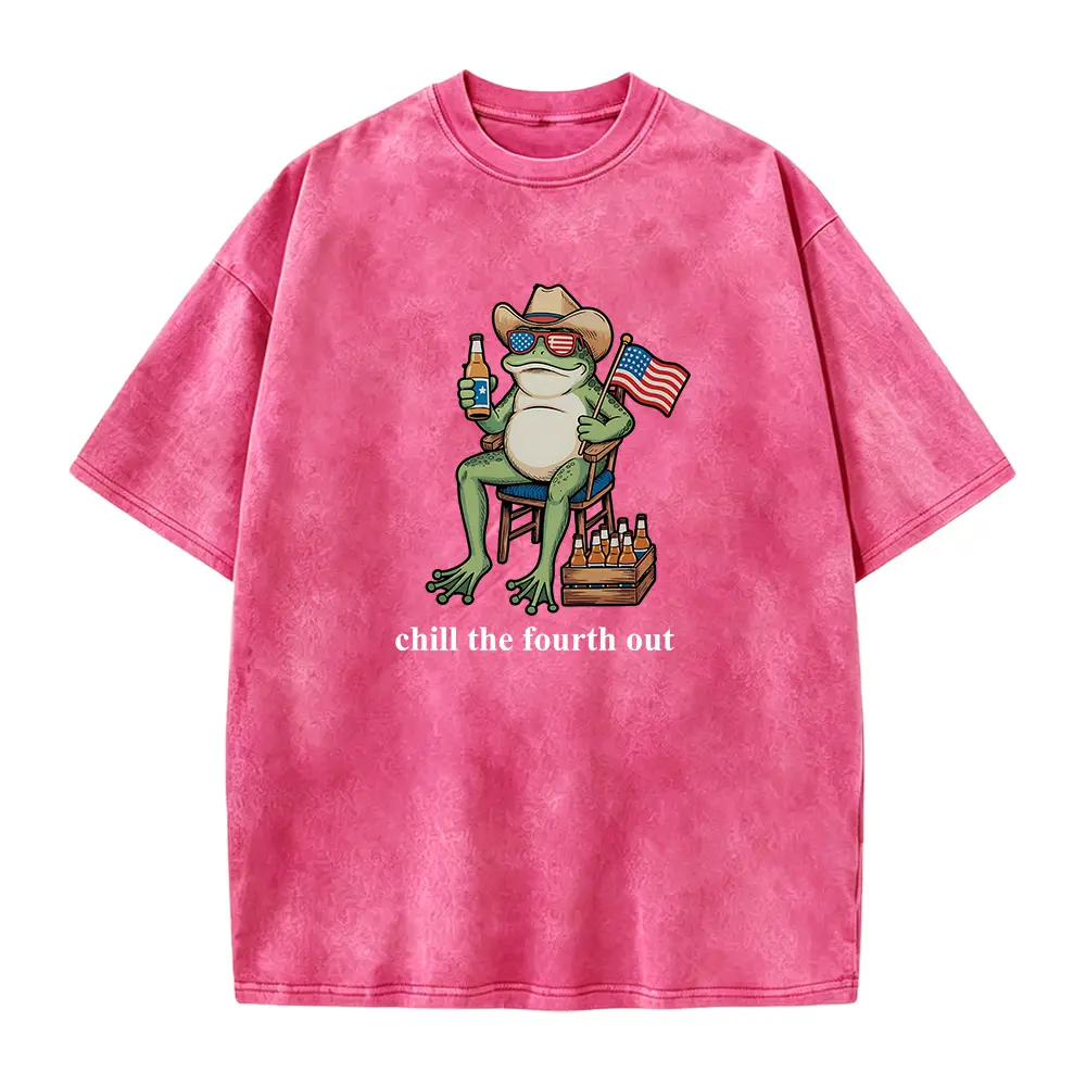 Funny Frog 4th of July Shirt, Chill The Fourth Out Tee, Patriotic America Frog Graphic Shirt Gift