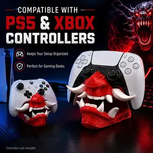 3D Printed Monster Controller Stand for Ps5-Xbox, Demon Mouth Gaming Holder, Desktop Display, Gamer Desk Accessory, Stylish Storage Organizer