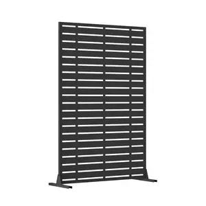 Outdoor Privacy Screen, Freestanding Patio Screen with Metal Frame & Resin Panels, Modern Decorative Privacy Fence for Patio, Garden, Balcony, Backyard(Using high-quality and premium materials)