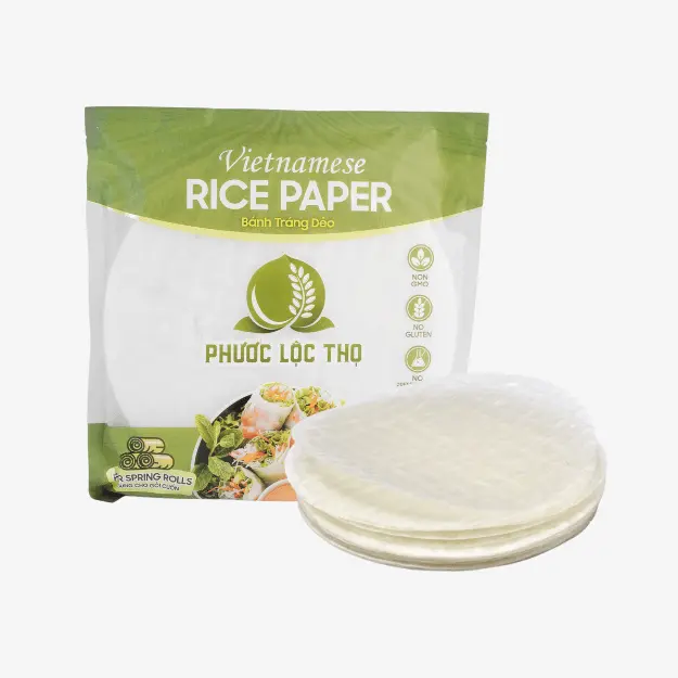 Phuoc Loc Tho Premium Dry Vietnamese Sticky Rice Paper Wraps - Authentic Vietnamese Cuisine Pantry Food, Soft, Chewy, Crunchy, Natural Ingredients, 24-Month Shelf Life, Healthy Snack, Chewiness