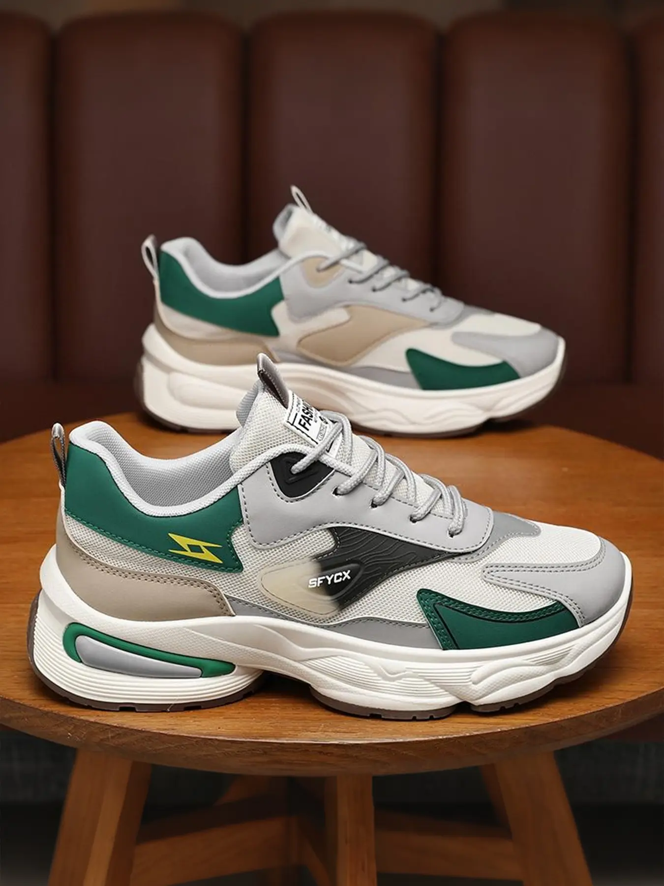 Men's Urban Grip Trendy Sneakers | Thick Sole Dad Shoes | All-Day Airflow Design | Thick Soled Sneakers | Fashionable Casual Sneakers
